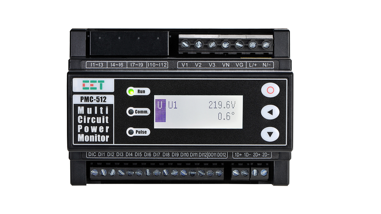 PMC-512-ALA325CE multi-circuit power monitor with LCD display and modular terminals